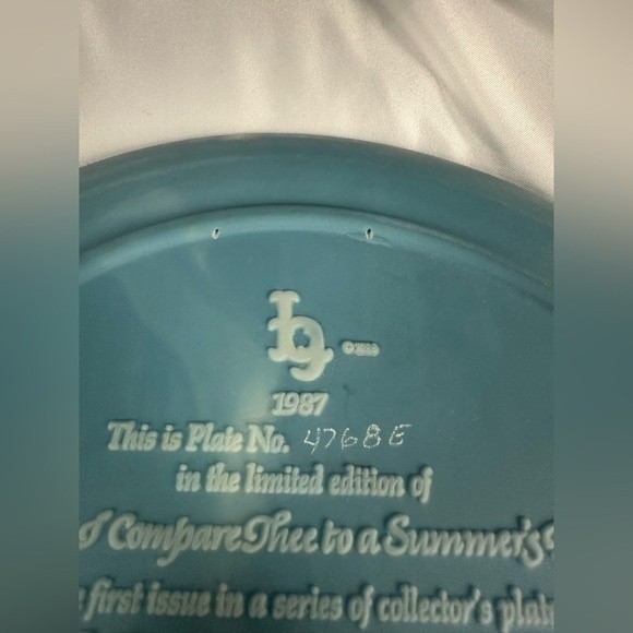 Bradford Exchange BE LOVE SONNETS Shakespeare 1987 limited edition Plate Series - Picture 8 of 12